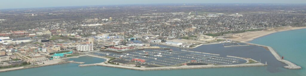 Aerial photo of Racine Harbor
