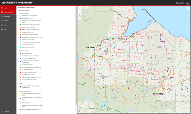 Wisconsin Culvert Inventory Map
